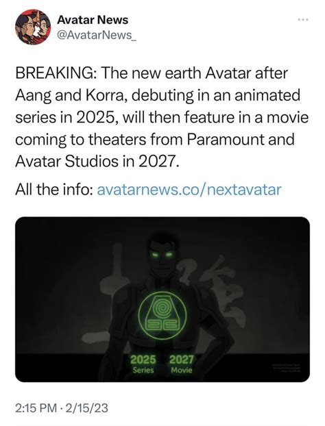 LEAK/RUMOR: The new earth Avatar after Aang and。